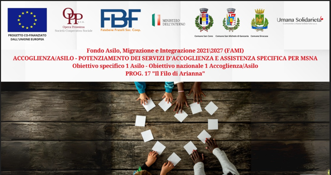 Avviato nella Sicilia Sud-Orientale il Progetto FAMI 17 -Il Filo di Arianna