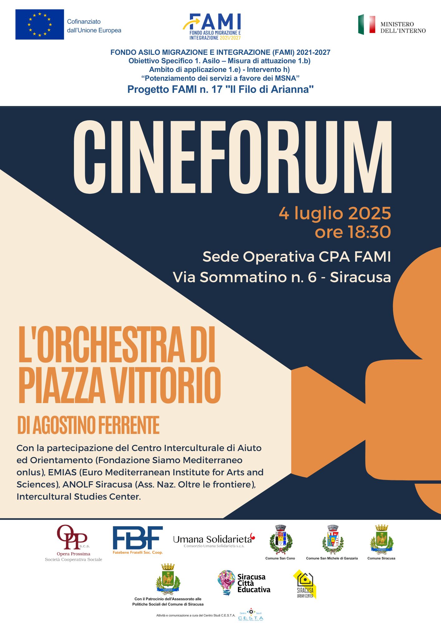 Cineforum FAMI 17 Siracusa Data 4 luglio 2025