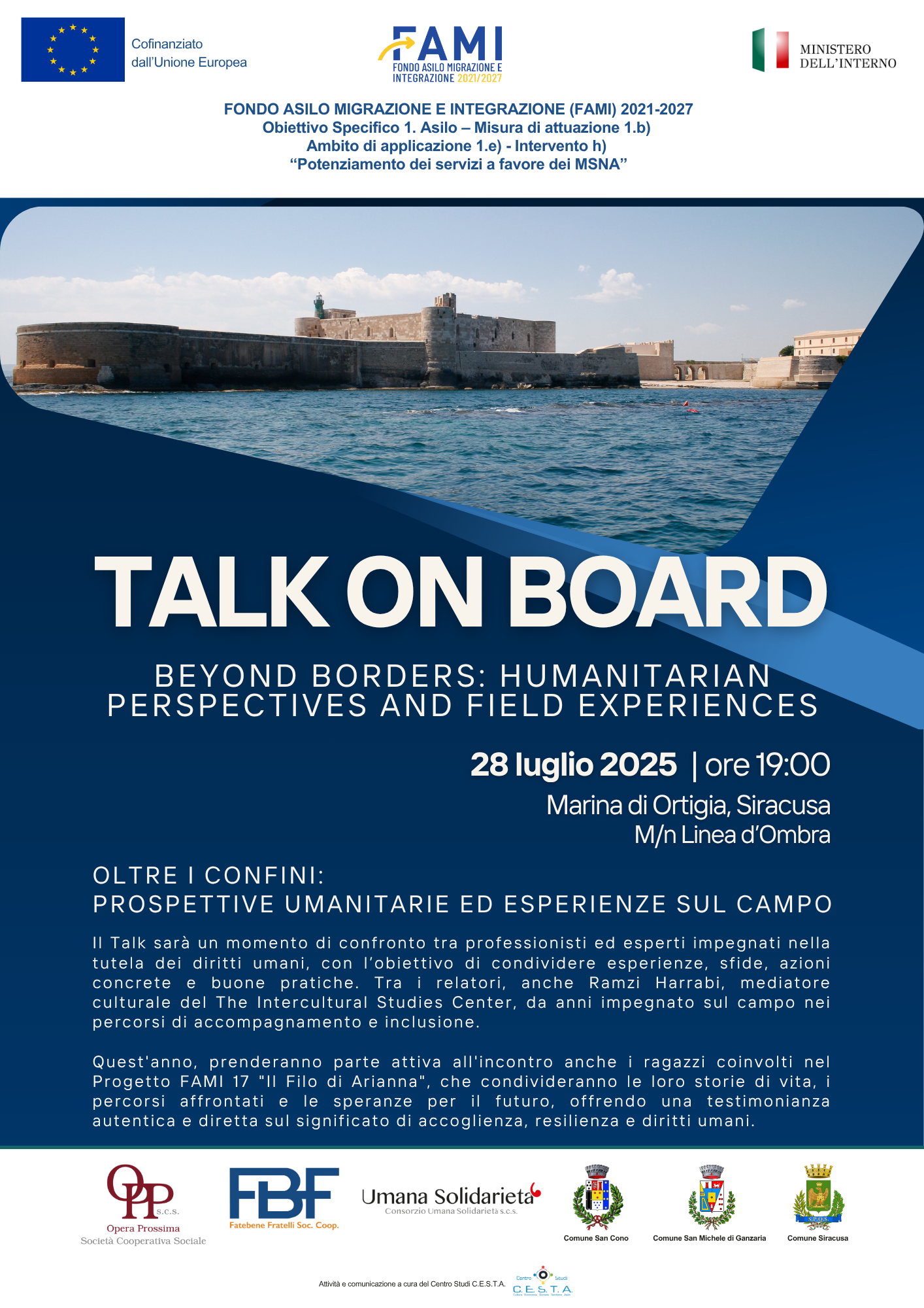 TALK ON BOARD – BEYOND BORDERS: HUMANITARIAN PERSPECTIVES AND FIELD EXPERIENCES