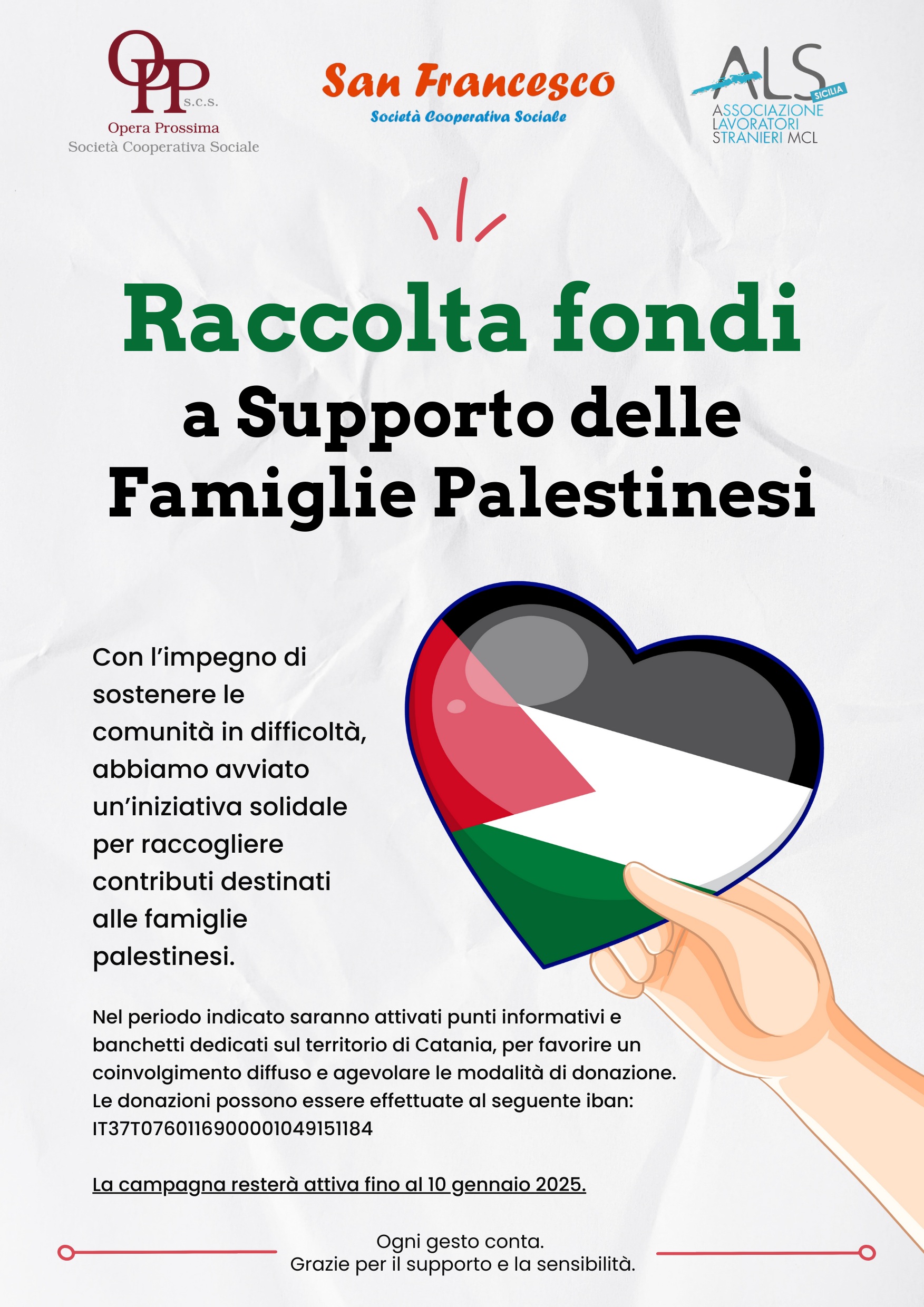Raccolta fondi a Supporto delle Famiglie Palestinesi – 1