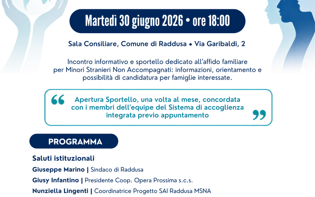 COMUNICATO STAMPA  Centro Affidi per Minori Stranieri Non Accompagnati (MSNA)